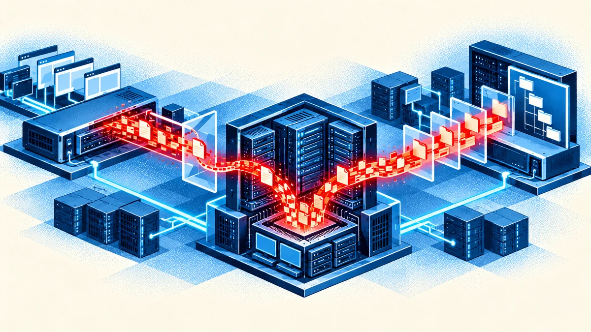 Illustration éditoriale pour « Fortinet et BeyondTrust, deux failles déjà exploitées placent les réseaux sous pression »