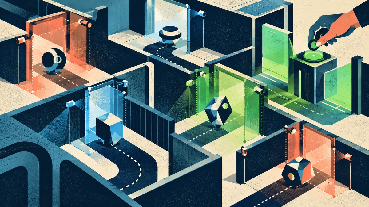 Illustration éditoriale pour « Microsoft veut placer les agents d’IA sous contrôle continu »