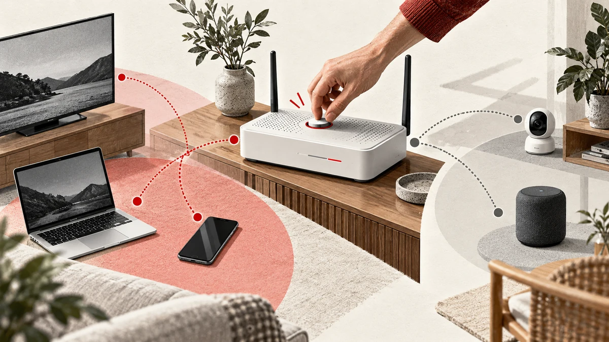 Illustration éditoriale pour « Sécuriser son Wi-Fi domestique commence par reprendre le contrôle de sa box »